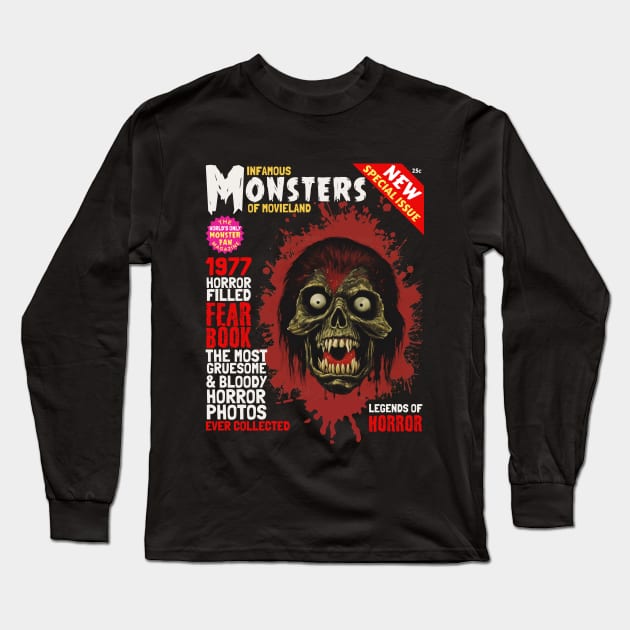 Vintage Movie Monster Pulp Magazine Long Sleeve T-Shirt by Teessential